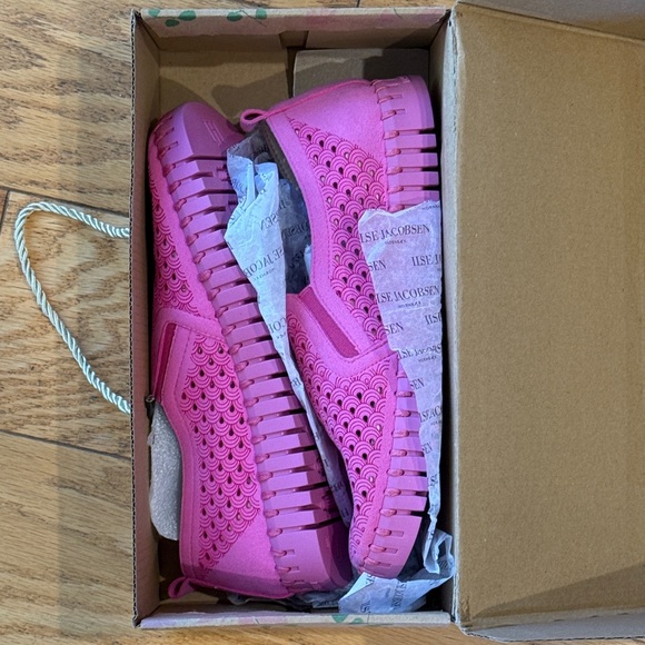 Ilse Jacobsen Tulip 140 slip on laser cut sneaker pink US 6.5-7 EU 37 NIB - Picture 5 of 9